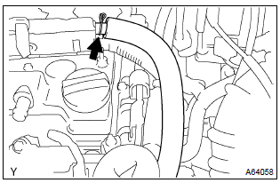 Toyota Corolla. Disconnect ventilation hose no.2