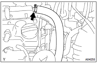 Toyota Corolla.  Disconnect ventilation hose no.2