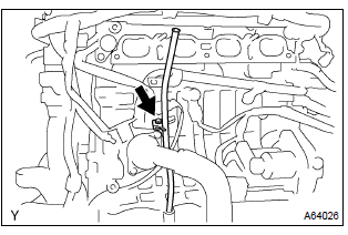 Toyota Corolla. Install oil level gage guide