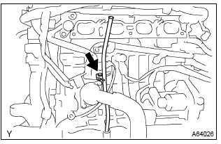 Toyota Corolla. Remove oil level gage guide