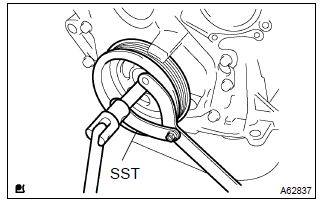 Toyota Corolla. Install crankshaft pulley