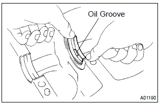 Toyota Corolla.  Install crankshaft bearing