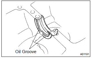 Toyota Corolla. Install crankshaft thrust washer upper