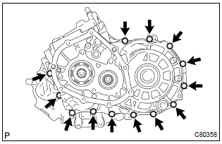 Toyota Corolla. Remove manual transmission case