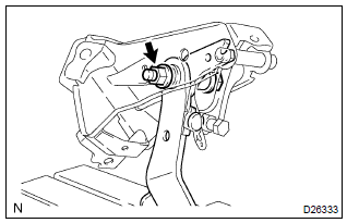 Toyota Corolla. Remove clutch pedal subassy