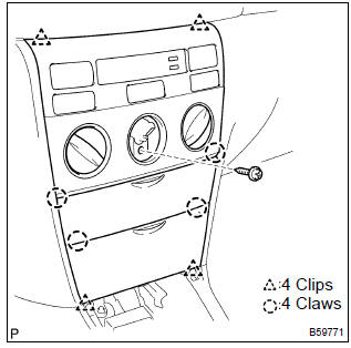 Toyota Corolla. Remove instrument cluster finish panel