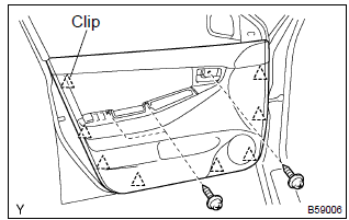 Toyota Corolla. Remove front door trim board sub–assy lh