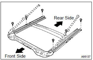 Toyota Corolla. Remove slide roof rail sub–assy